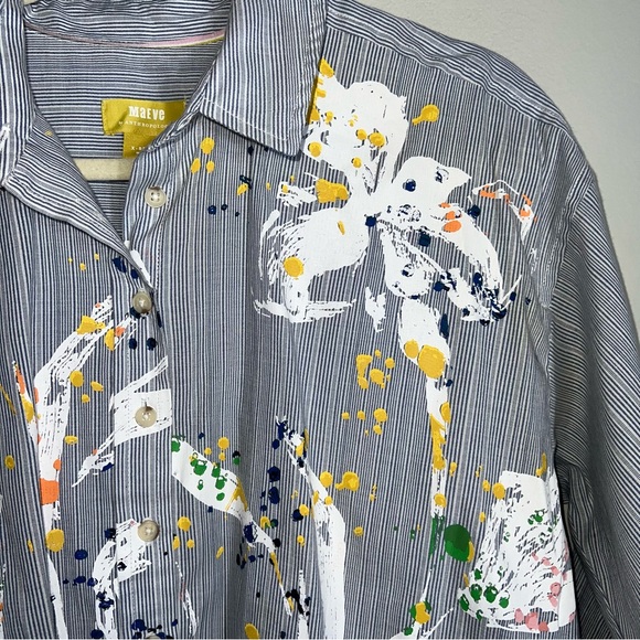 Maeve Anthropologie Alaina Paint Splatter Swing Top Blouse-Oversized-XS - Picture 3 of 8